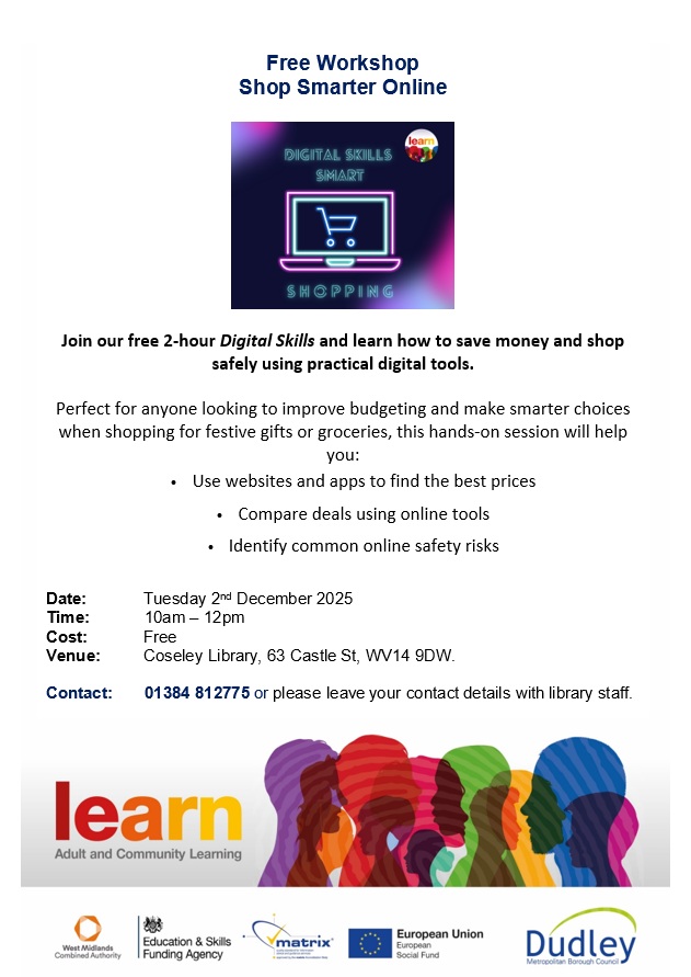 Coseley Library - Digital Skills: Shop Smarter Online